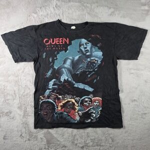 Anvil Queen News of the World Shirt Mens Medium Black Vintage 80s Band Tee